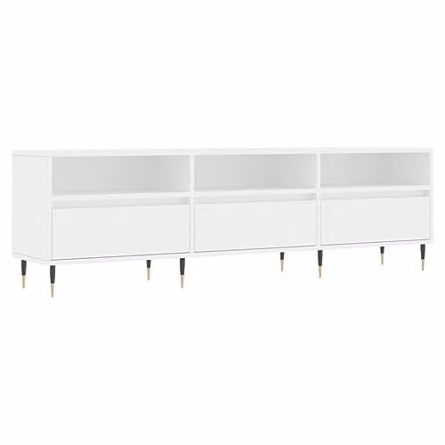 vidaXL Modern White TV Cabinet with Media Compartments, W/D/H: 150 x 30 x 44.5 cm – 1