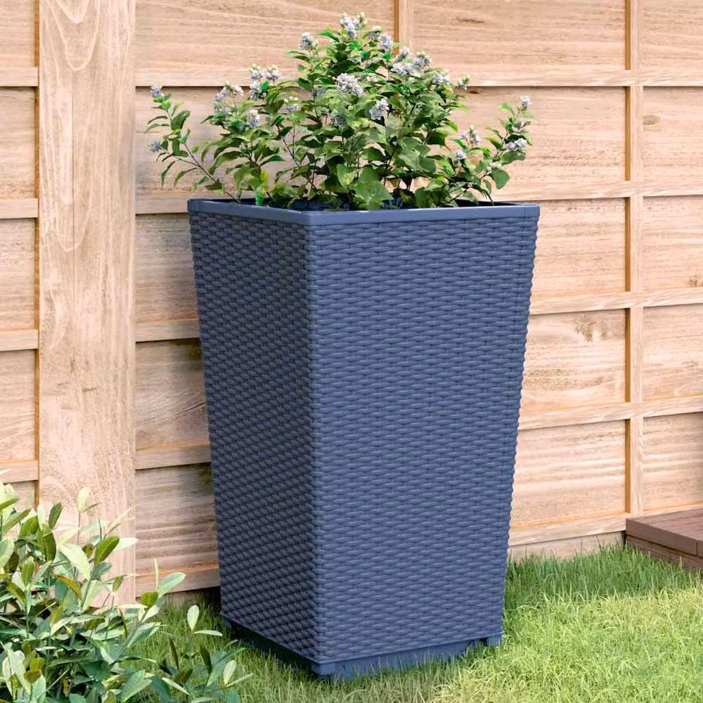 Berkfield Home Garden Planter Tub Set of 2 in Blue and Grey, W/D/H: 32.5 x 32.5 x 57 cm – 2