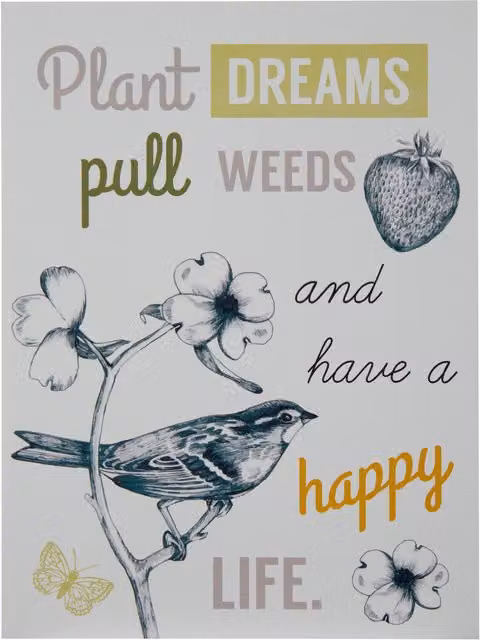 Maison by Premier Multicolour Madera Artists Garden Wall Plaque with Floral, Botanical, Animal and Typography Designs