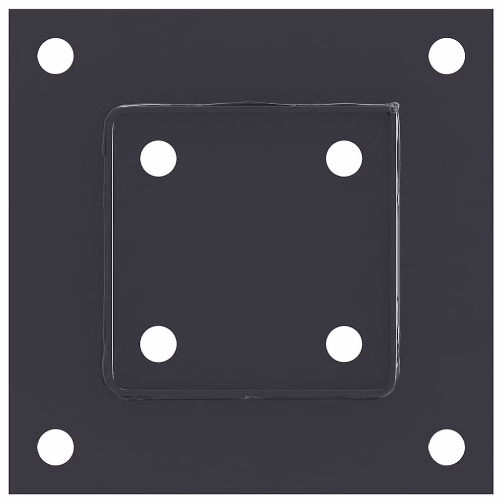 Berkfield Home Square Post Bases, 4 Pack, Anthracite Black, Powder-coated Galvanised Steel, 91 x 91 mm – 3