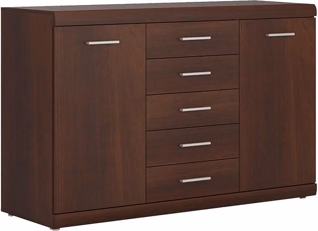 Furniture To Go Imperial 2 Door 5 Drawer Sideboard in Brown