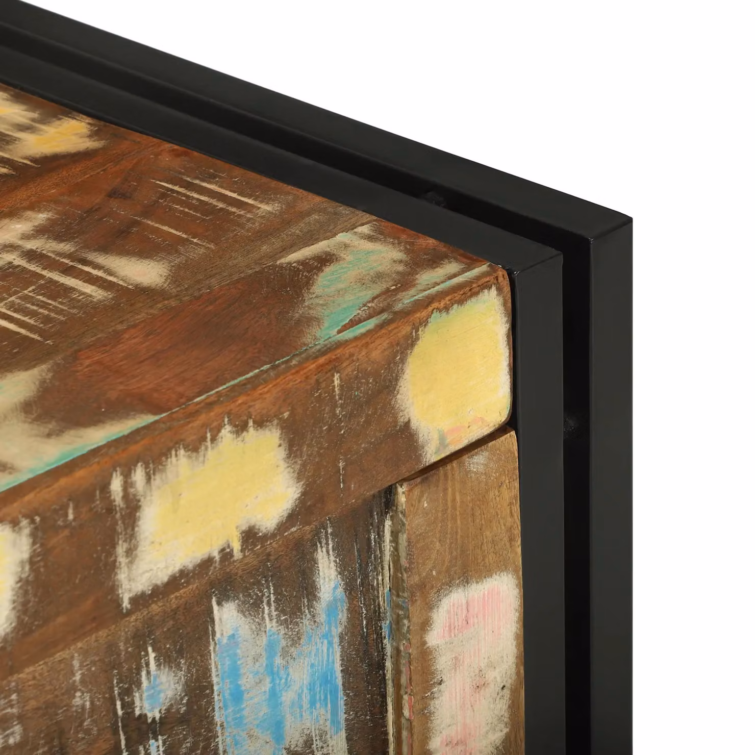 Berkfield Home Vintage Multicolour Storage Box in Solid Reclaimed Wood, W/D/H: 60 x 40 x 41 cm – 6