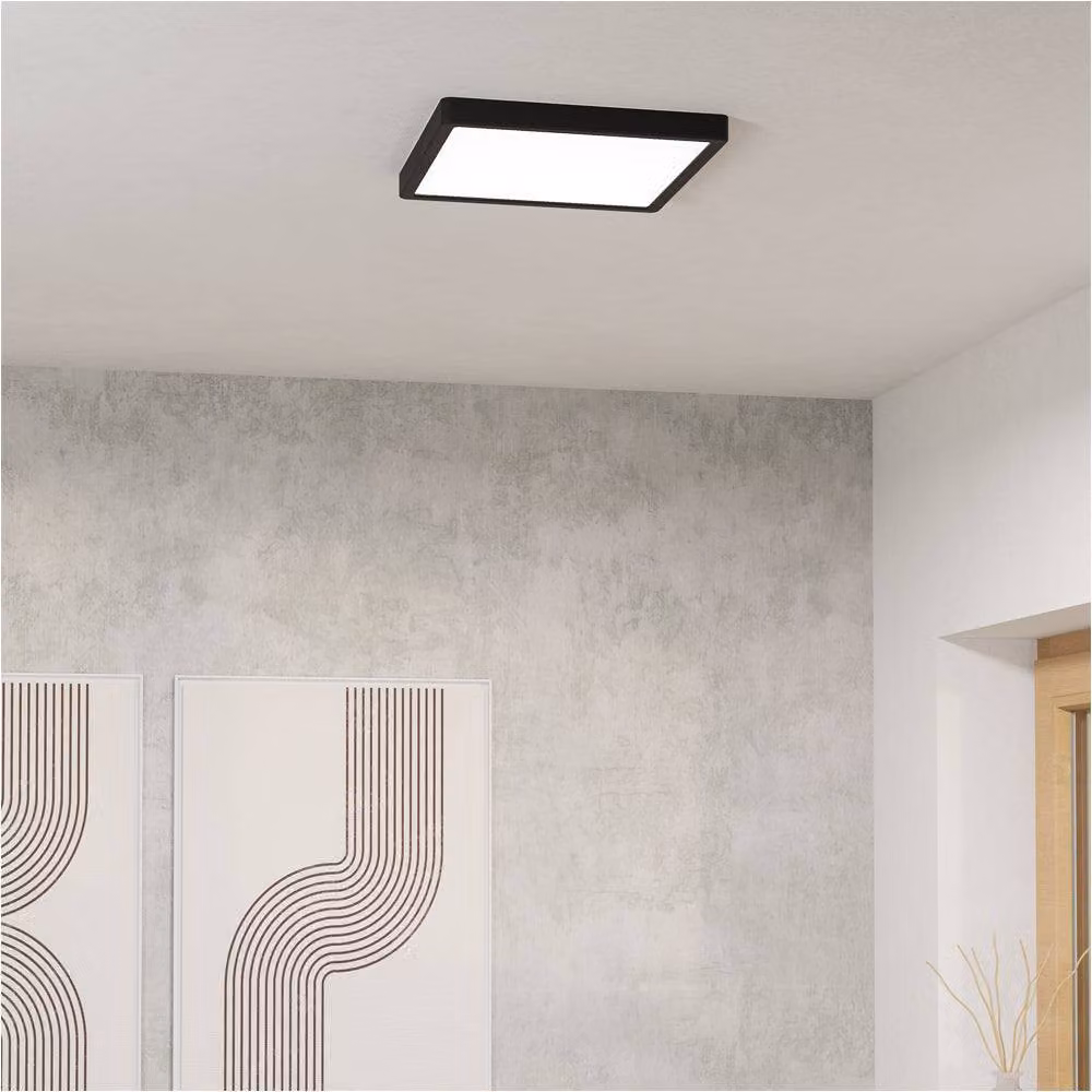 Loops 2 Pack Black Square LED Ceiling Light for Modern Indoor Spaces – 2