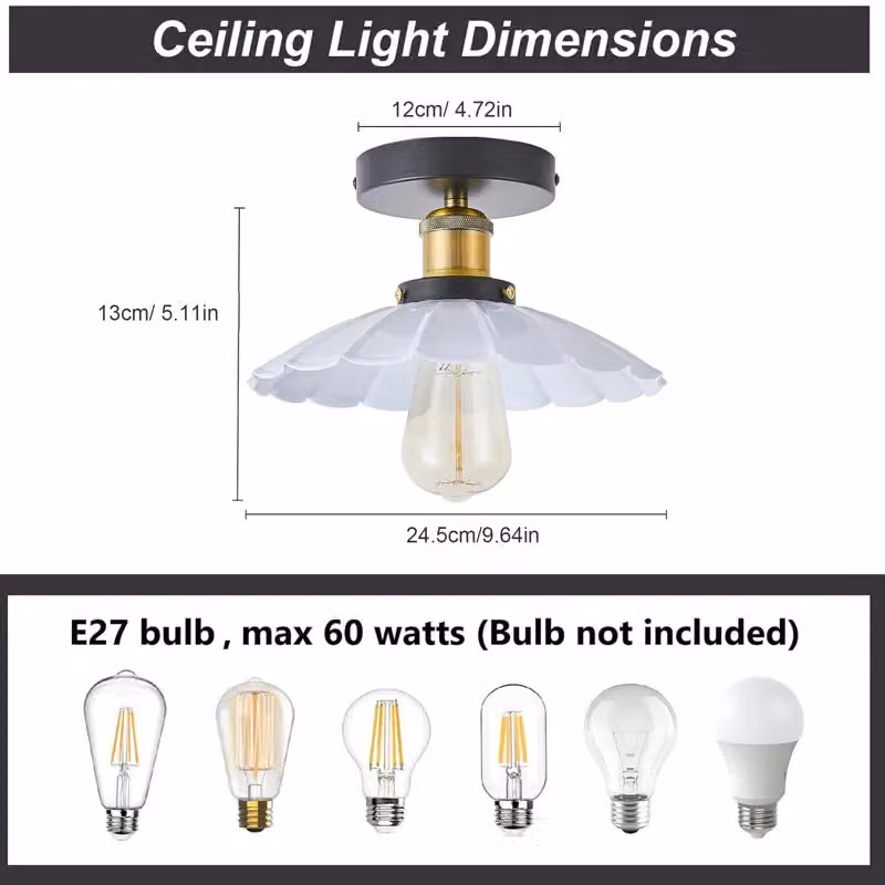 Garwarm Industrial Aluminium Flush Mount Ceiling Light, Pack of 2, White – 3