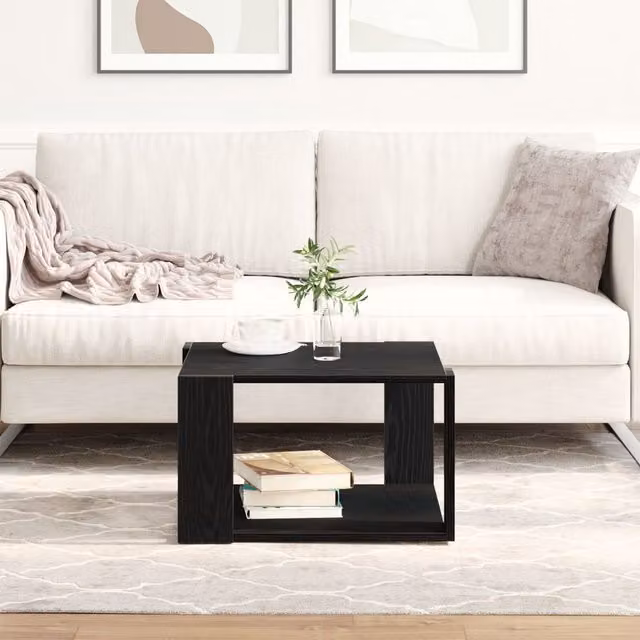 Berkfield Home Black Oak Couch Table, W: 85 cm, D: 55 cm, H: 31 cm