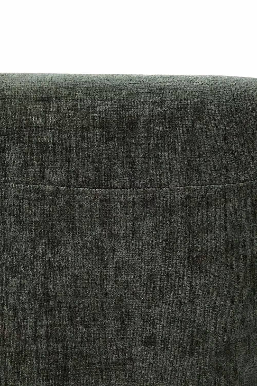 Living and Home Chenille Vanity Stool with Rubberwood Legs in Green – 4