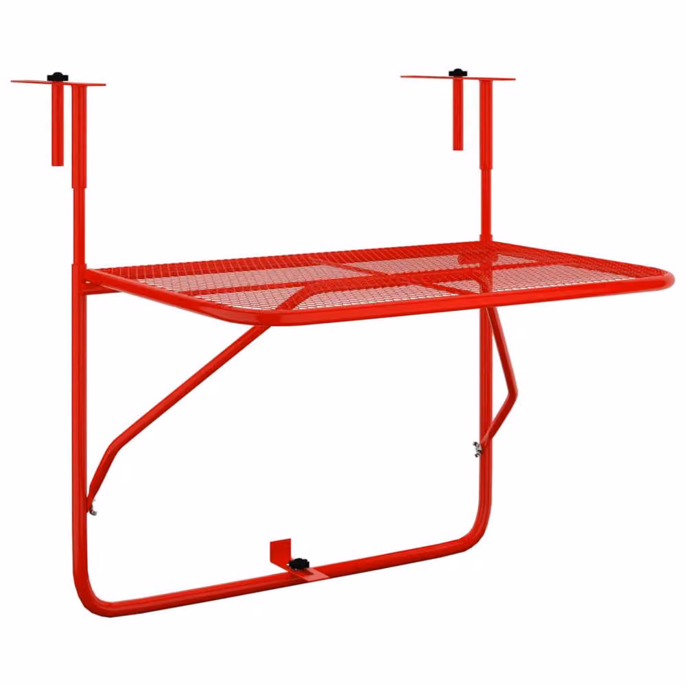 Berkfield Home Red Balcony Table with Folding Rectangular Top and Sled Base, W: 60 cm, D: 40 cm – 2