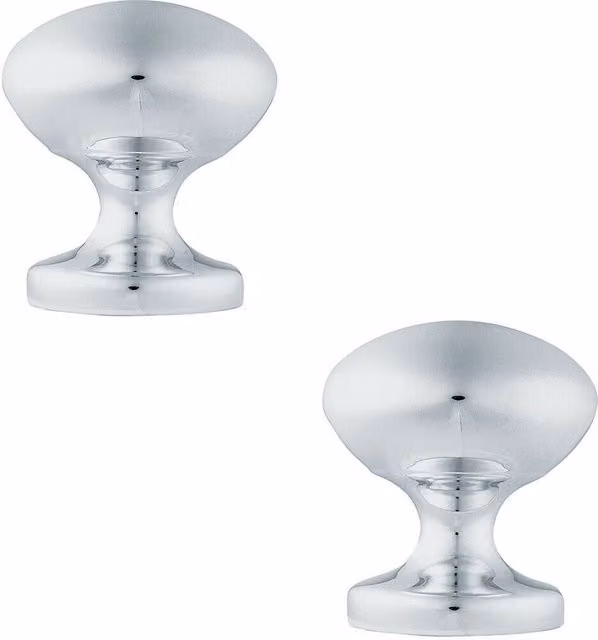 Loops Victorian Octagonal Centre Door Knob Set, 2 x 57mm, Satin Chrome