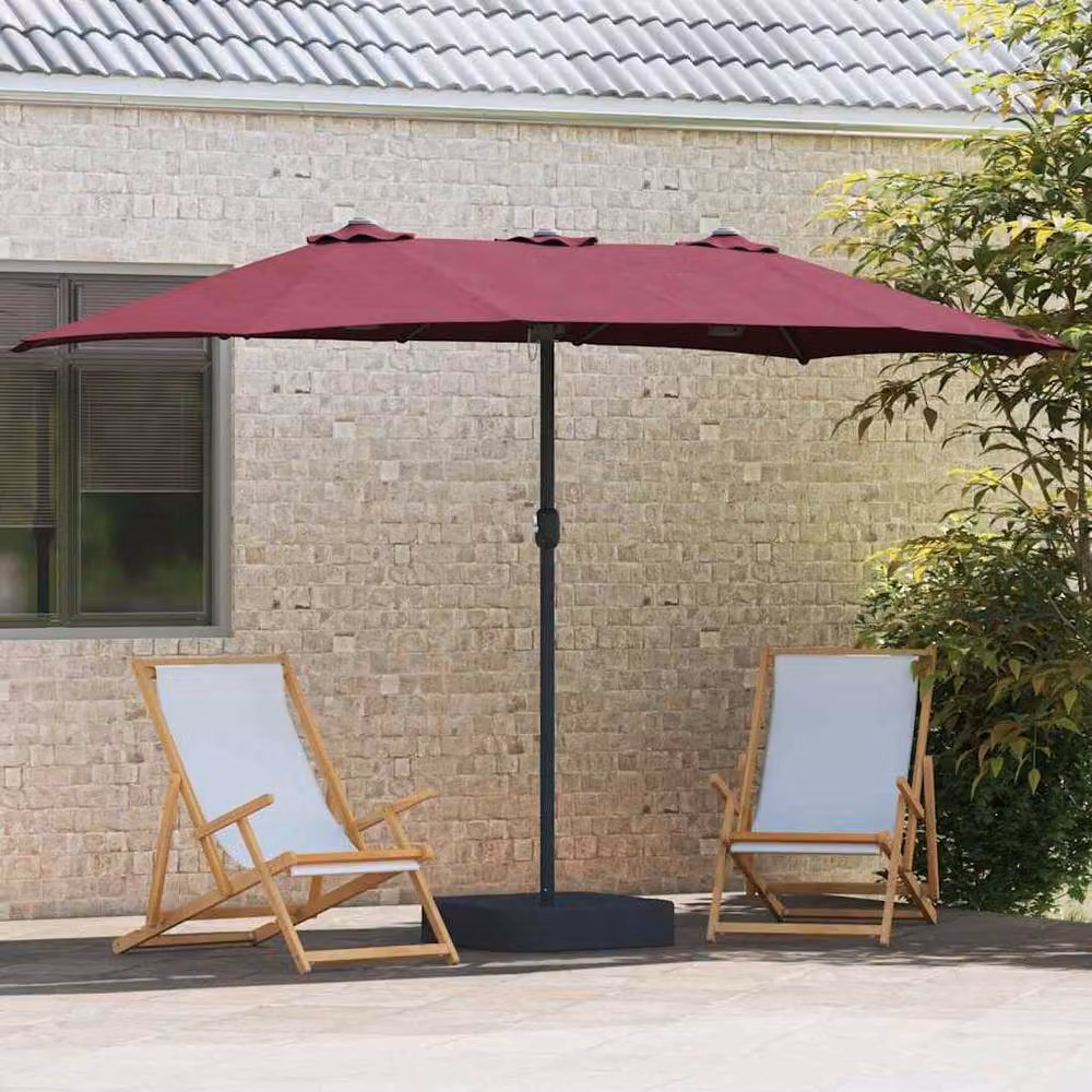 Berkfield Home Cantilever Folding Garden Parasol in Burgundy Red, W/D/H: 385 x 209 x 244 cm – 3