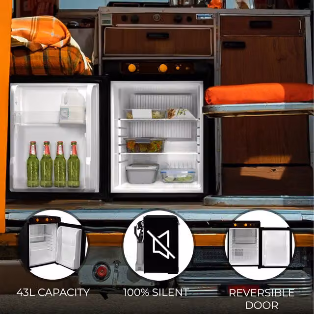 KuKoo 3 Way Absorption Fridge in Black