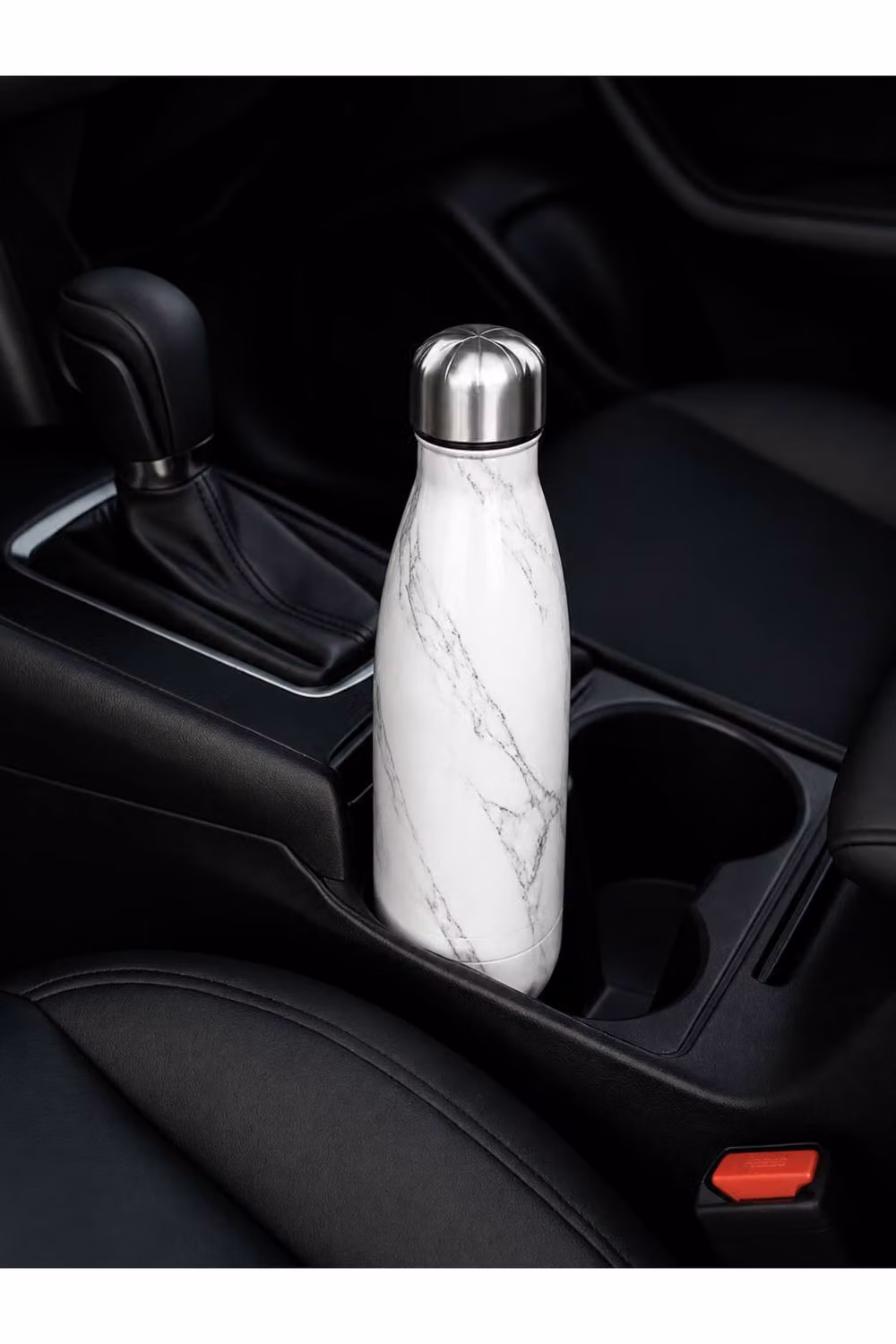 Dyzi Leak Proof Stainless Steel Water Bottle, White Marble, 500ml – 2