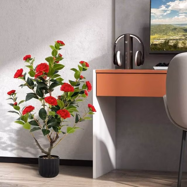 SPETLEK Artificial Green Tree with Concrete Pot for Indoor Use – 1