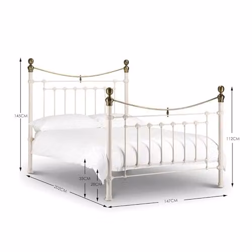 Julian Bowen Victoria Metal Bed in White, Double – 2