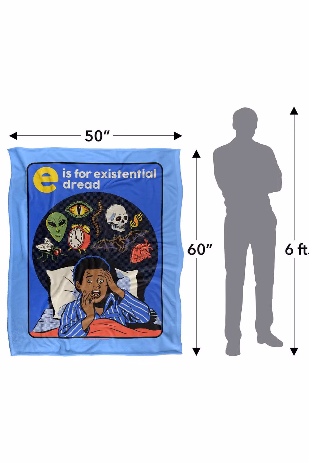 Steven Rhodes Existential Dread Super Soft Fleece Throw Blanket, Multicolour, W/D/H: 91 x 147 cm – 3