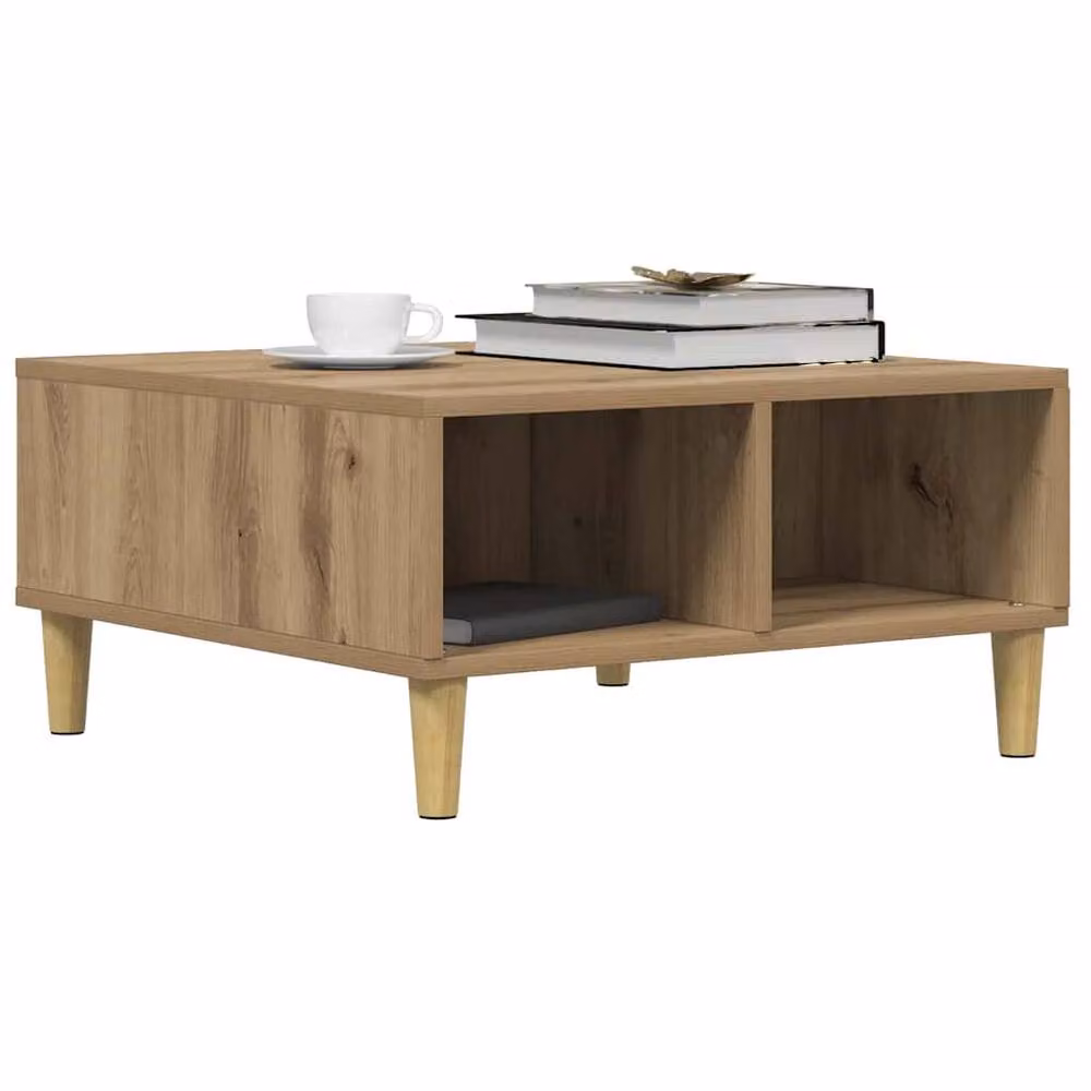 Berkfield Home Artisan Oak Coffee Table in Brown, W/D/H: 60 x 60 x 30 cm – 2