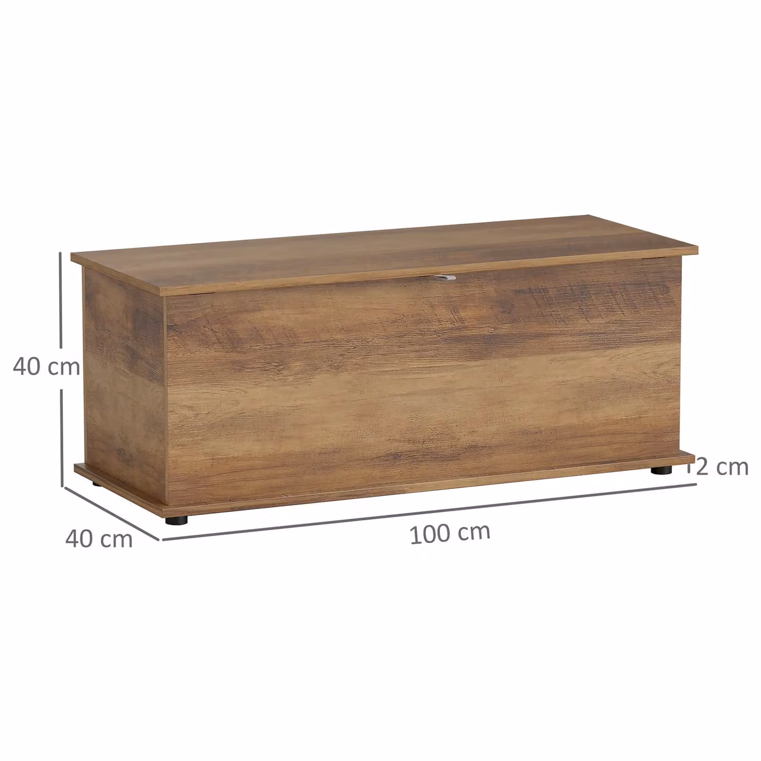 HOMCOM Brown Wood Storage Chest with Soft Close Lid, 113L Capacity – 3