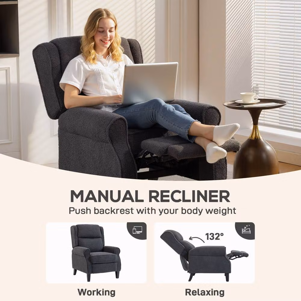 HOMCOM Fabric Recliner Armchair in Grey – 4