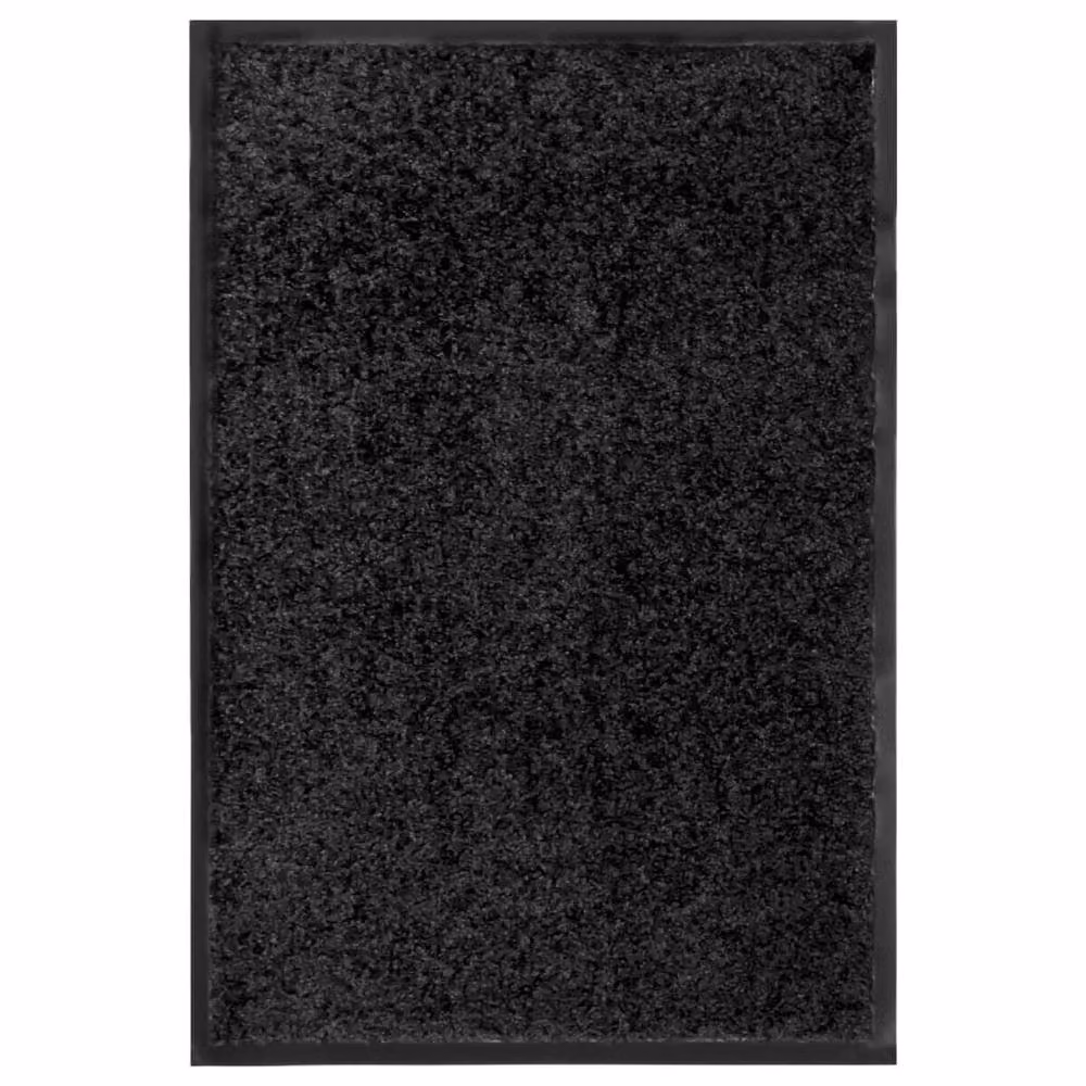 Berkfield Home Washable Non-Slip Black Doormat, W: 40 cm, D: 60 cm – 2