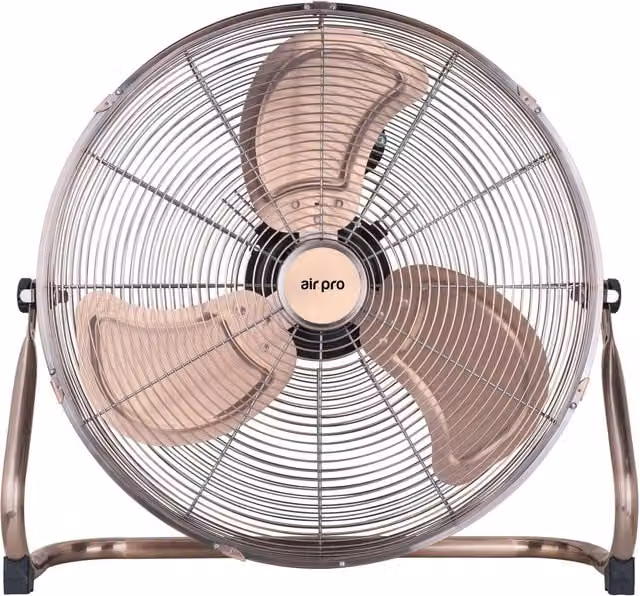 Air Pro Copper Metal Floor Fan with 3 Speed Settings and Adjustable Tilt – 1