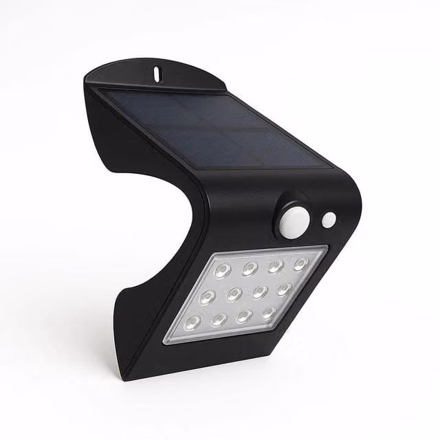 SPETLEK Solar LED Flood Light with PIR Motion and Dusk Sensor, Black – 1