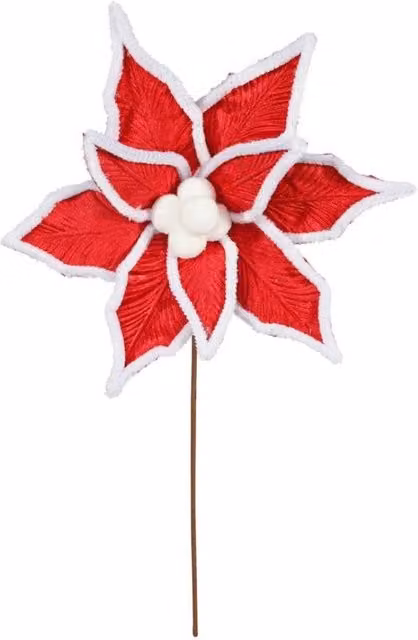 KDMD Red and White Poinsettia Floral Pick 2 Pack, Height: 53 cm