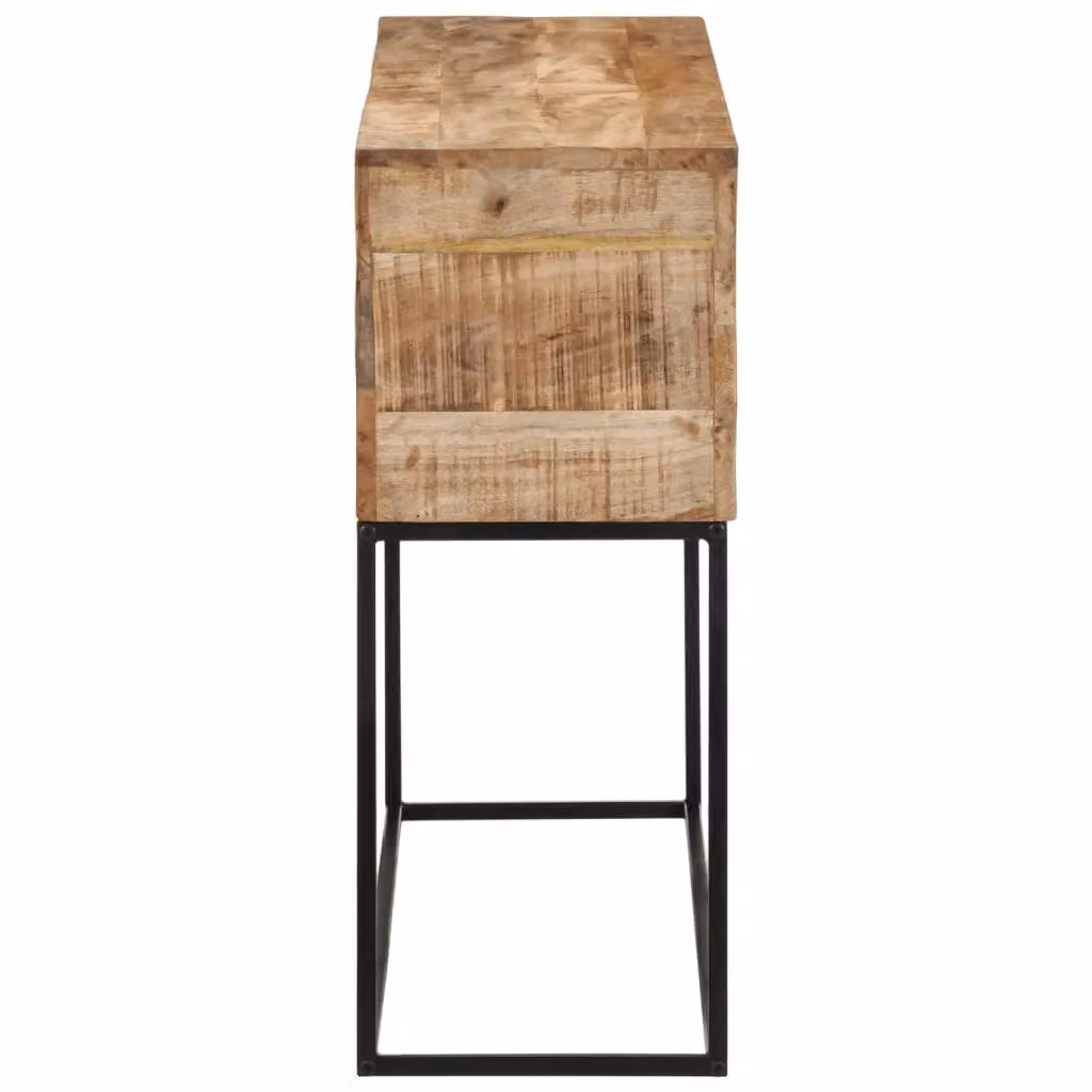 Berkfield Home Industrial Console Table in Brown Solid Mango Wood and Iron, W/D/H: 110 x 30 x 75 cm – 2
