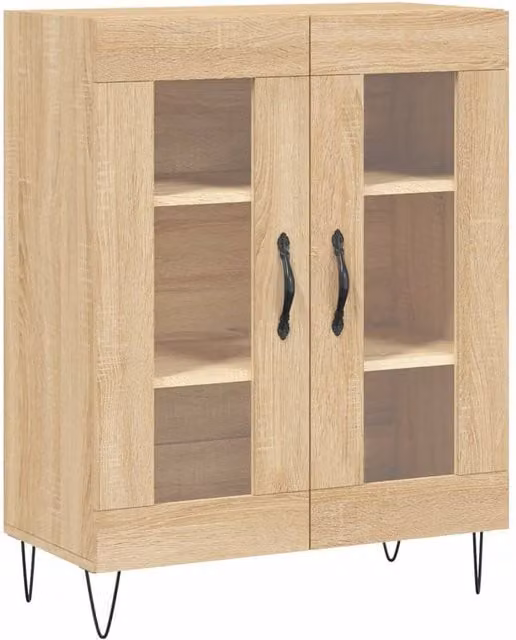 Berkfield Home Sonoma Oak Sideboard in Brown, W/D/H: 69.5 x 34 x 90 cm