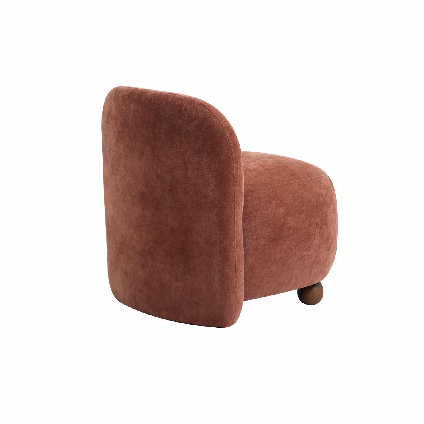 Nordlys Scandinavian Lounge Armchair with Red Fabric and Solid Wood Legs – 5