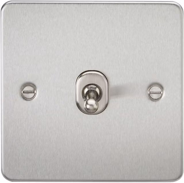 Knightsbridge Brushed Chrome 2 Way Toggle Switch with Flat Plate