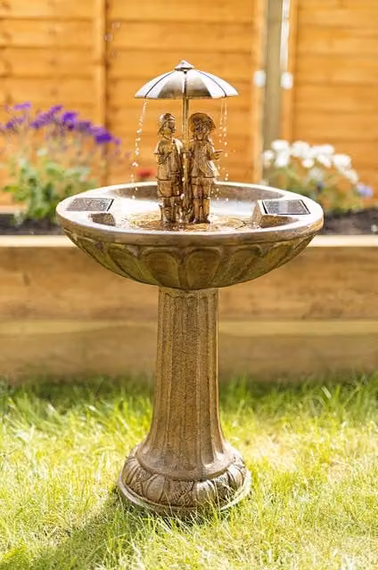 Marco Paul Bronze Resin Boy Solar Powered Water Fountain