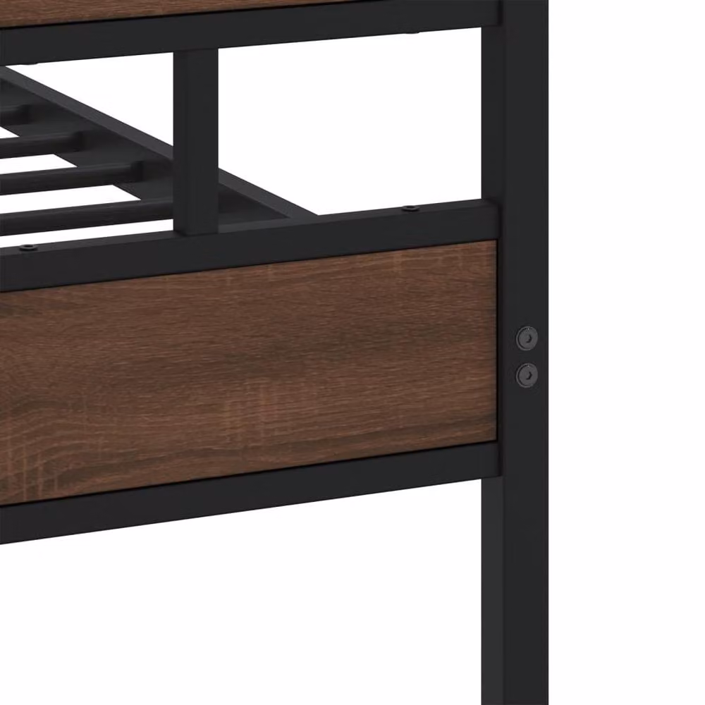 Berkfield Home Small Double Metal Bed Frame with Headboard and Footboard in Brown, W/D/H: 120 x 200 cm – 5