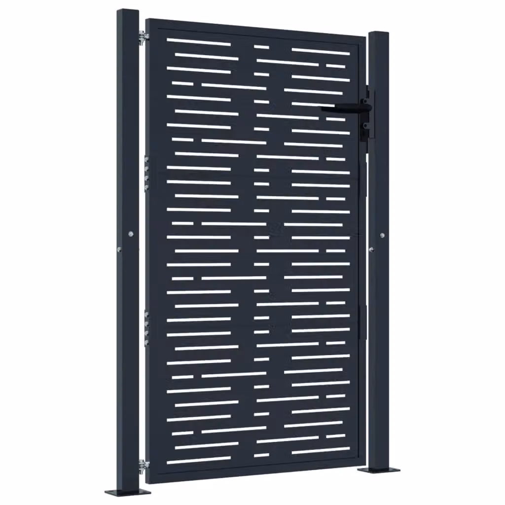 Berkfield Home Anthracite Steel Garden Gate, W: 105 cm, H: 130 cm – 2