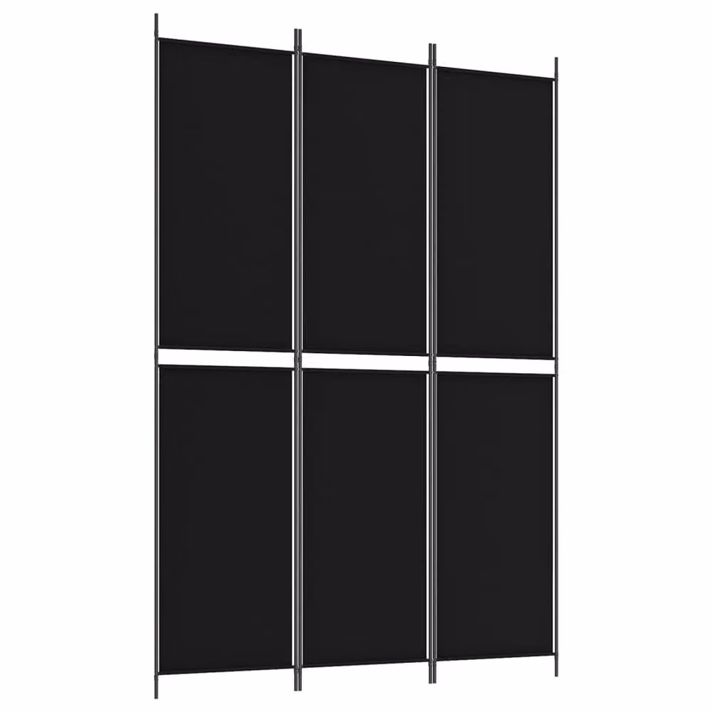Berkfield Home 3-Panel Modern Room Divider in Black, W/H: 150 x 220 cm – 2