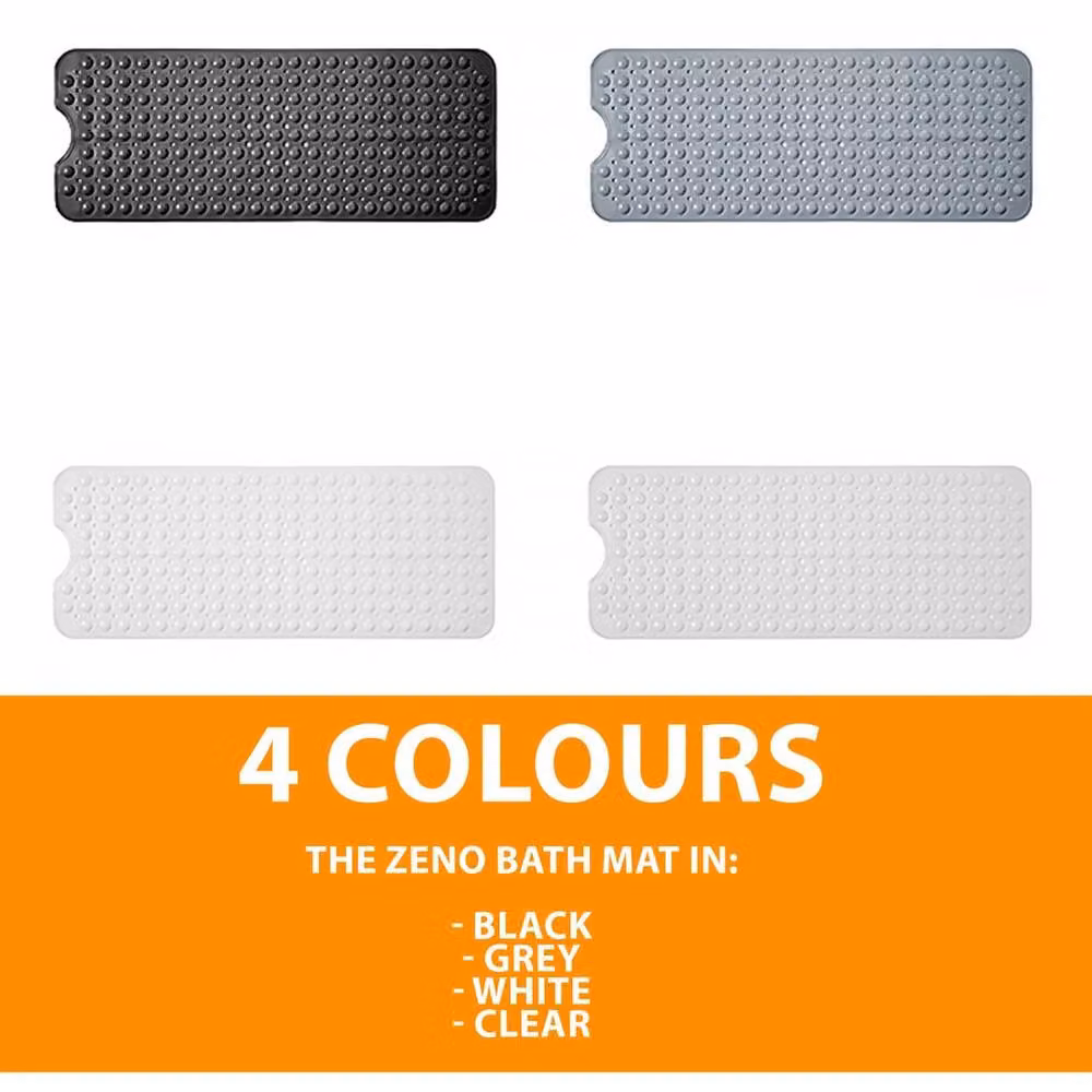 NESTLUNE Extra Large Non-Slip Bath Mat for Bathtubs in Black and Dark Grey – 4