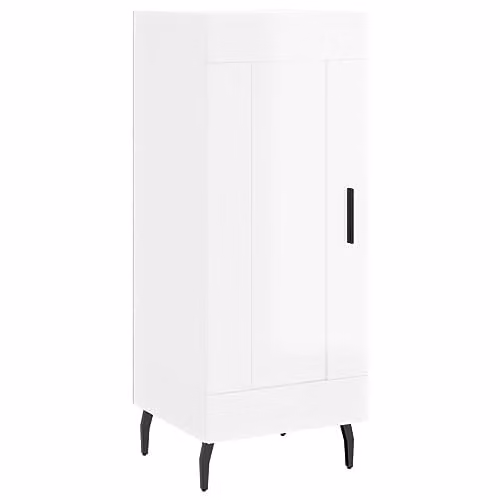 vidaXL Modern High Gloss White Sideboard in Engineered Wood, W/D/H: 34.5 x 34.5 x 90 cm