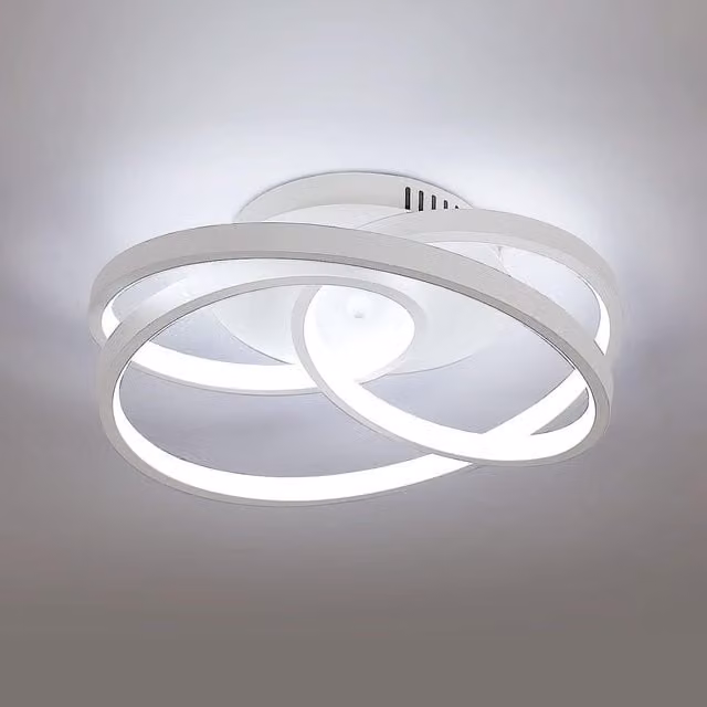 Pheashine Modern LED Ceiling Light, 40W, 6500K Cool White, White