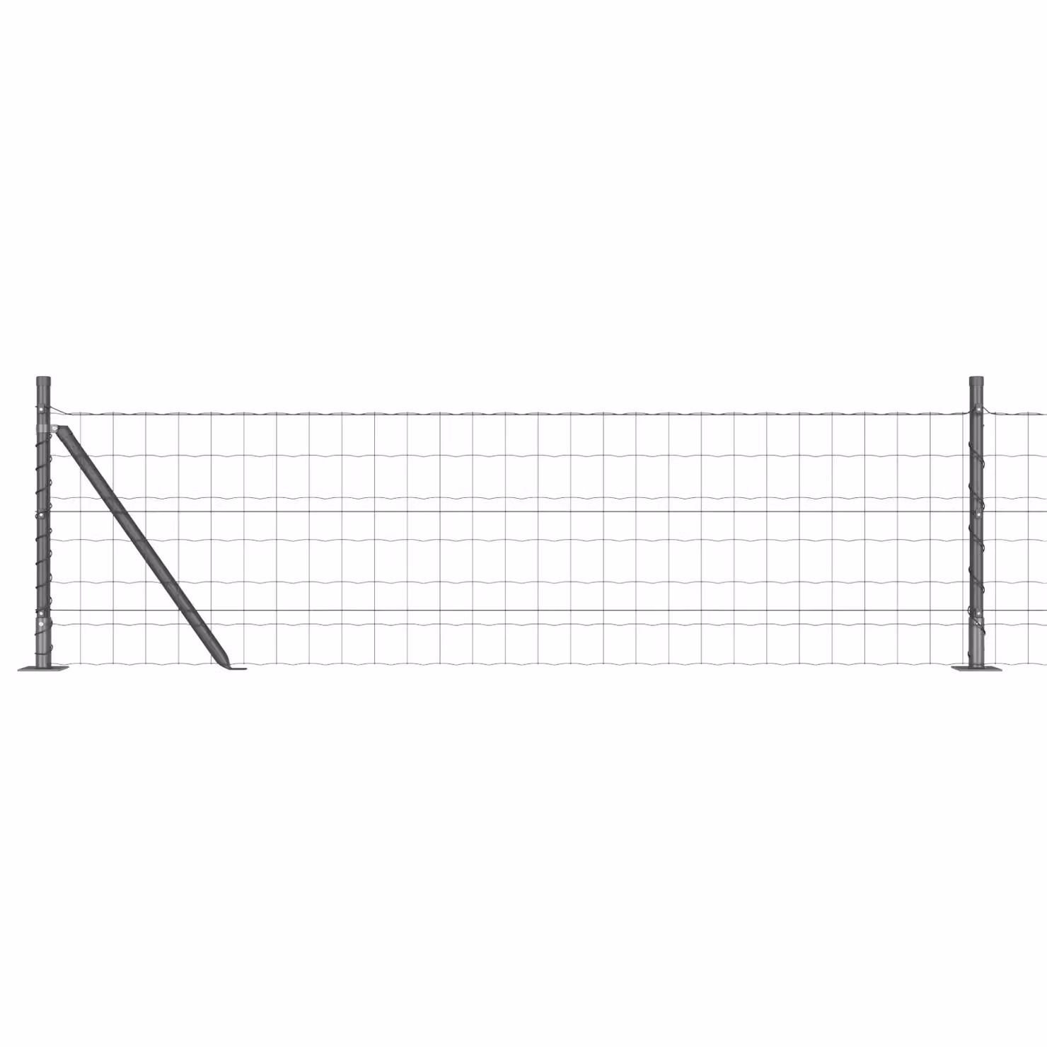 Berkfield Home Euro Fence with 13 Flanged Posts, Galvanised Steel, Silver/Grey, 0.4 x 50 m – 2