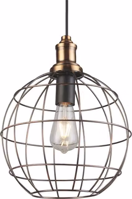 CGC Edward Brass Round Wire Ceiling Pendant Light Fitting in Gold/Brass or Bronze