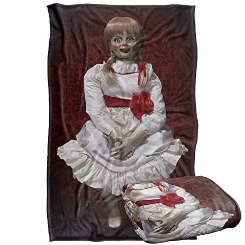 LOGOVISION Annabelle 3 Doll Poster Super Soft Fleece Throw Blanket, Multicolour, W: 91 cm, D: 147 cm – 1