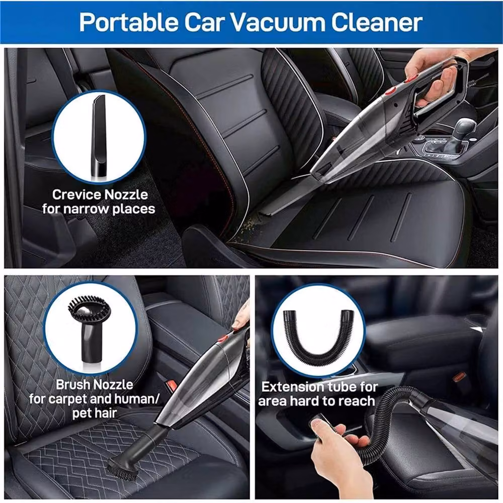 VOGREX Handheld Wet and Dry Car Vacuum Cleaner with 4000pa Strong Suction and HEPA Filter, Black – 3