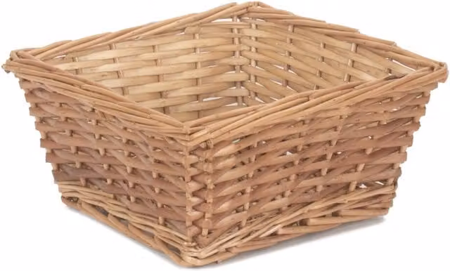 Red Hamper Square Wicker Tray in Brown and Red, W/D/H: 27.0 x 13.0 x 27.0 cm – 1