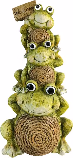 Welcome Frog Stack Green Ornate Collection Tabletop Plastic Animal Decor
