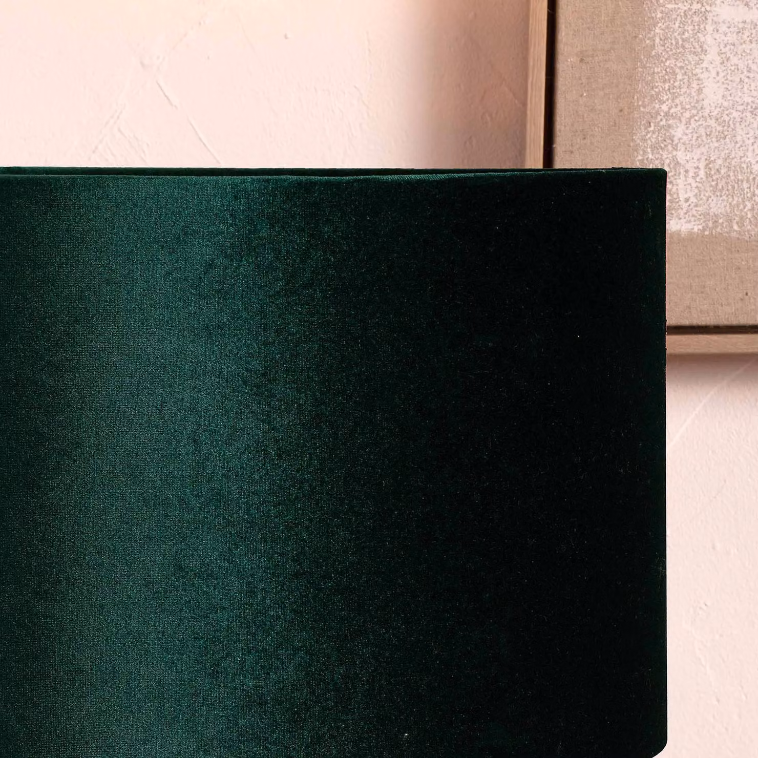 Ruma Green Velvet Cylinder Table Lamp Shade, Diameter: 30.48 cm – 2