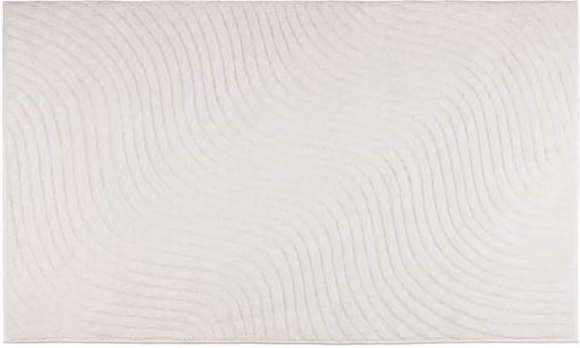 HOME LUXE INTERIOR Loren Cream Area Rug, Beige Modern Wave Design, W: 133 cm, L: 210 cm