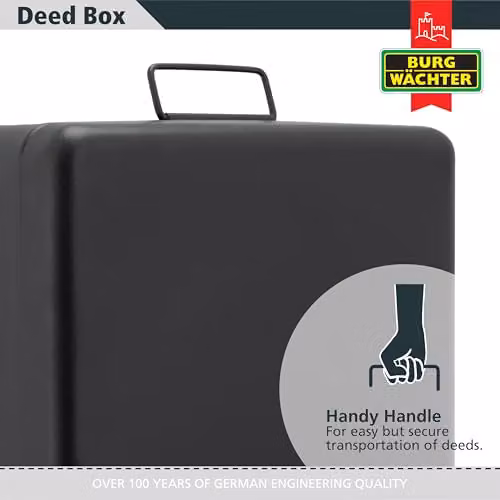 Sterling DB02 Black Steel A4 Document Box with Handles – 4