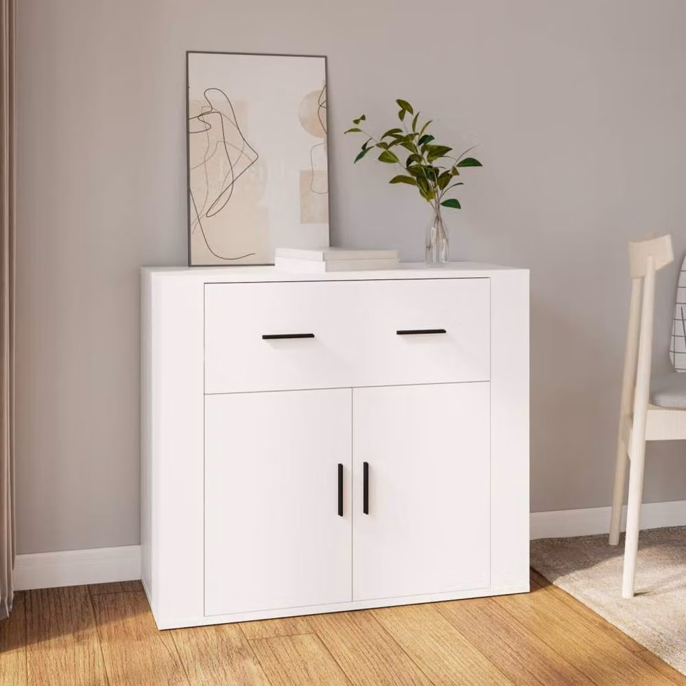 Berkfield Home Modern White Sideboard, W/D/H: 80 x 33 x 70 cm – 2