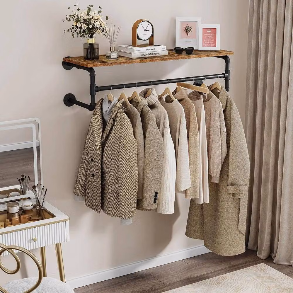 Kelvenix Industrial Steam Punk Metal Clothes Rack in Matt Black – 5