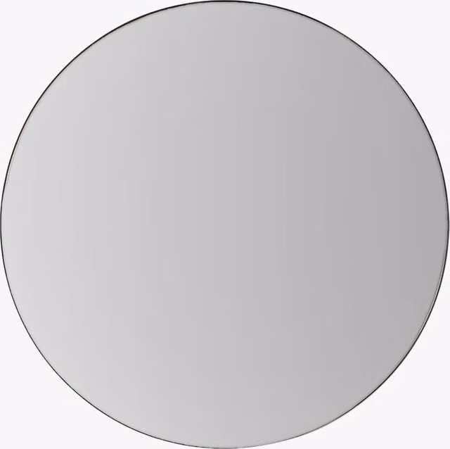 Perch & Parrow Jonet Minimalist Round Wall Mirror in Black
