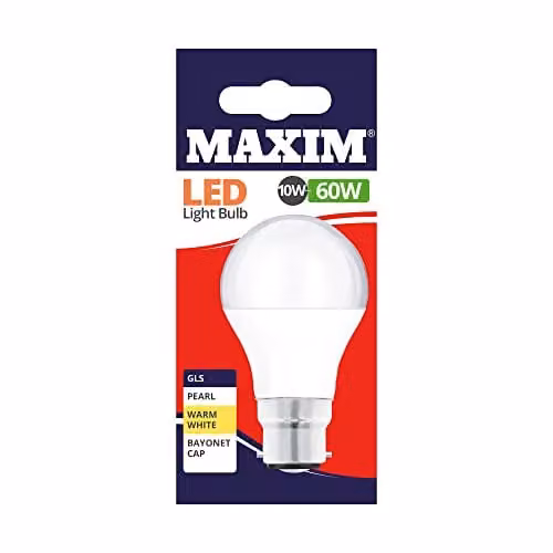 kenable Maxim 10 Pack 9W Warm White LED B22 Bayonet GLS Light Bulbs