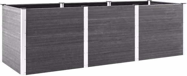 Berkfield Home Garden Grey WPC Raised Bed, W: 300 cm, D: 100 cm, H: 91 cm – 1
